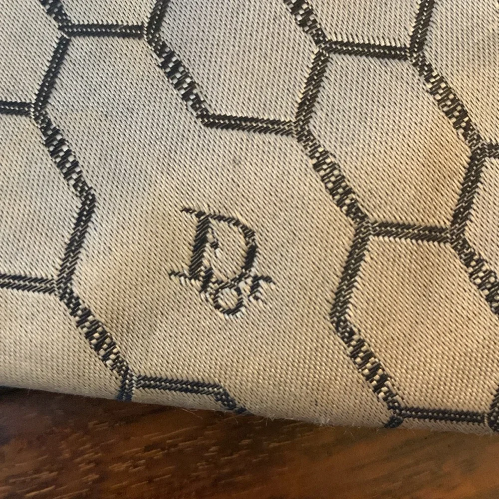 Dior silver, and black Monogram Cosmetic Make up envelope/Clutch